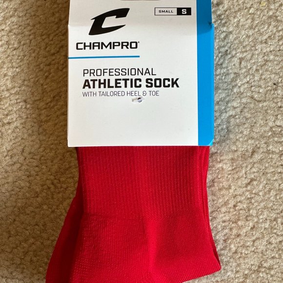 Champro Professional Youth Baseball Socks - Red - New - Picture 1 of 7